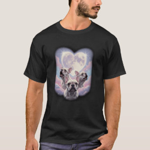 Mops heult zum Mond Vintage 90er lustiger Hund Gra T-Shirt