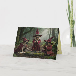 Mops-Hexe Halloween-Karte Feiertagskarte
