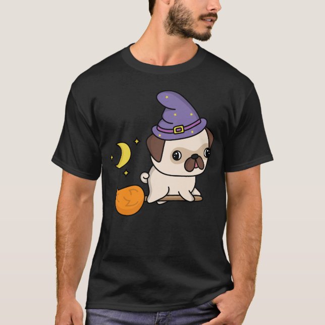 Mops-Hexe-Shirt T-Shirt (Vorderseite)