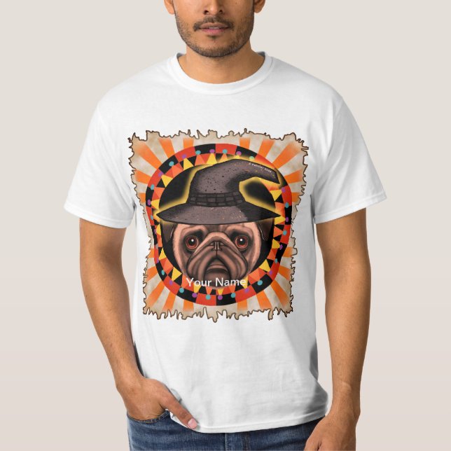 Mops Hexe T-Shirt (Vorderseite)