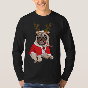 Mops Hirsch Mops Liebe Rentiere Weihnachten Weihna T-Shirt