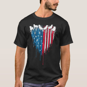 Mops Hund Amerikanische Flagge 4. Juli Patriotisch T-Shirt