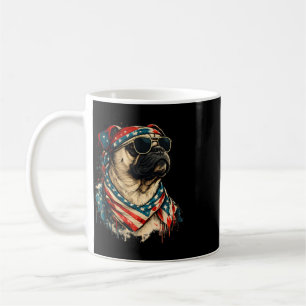 Mops Hund Amerikanische Flagge Patriotischer Hunde Kaffeetasse