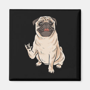 Mops Hund Asl Hand Gesture Deaf Hörverlust Awarene Magnet