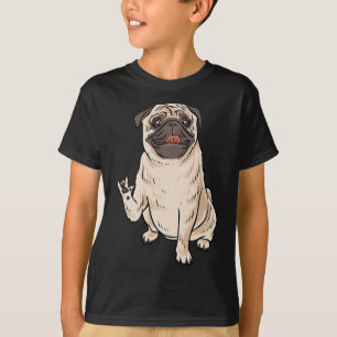 Mops Hund Asl Hand Gesture Deaf Hörverlust Awarene T-Shirt