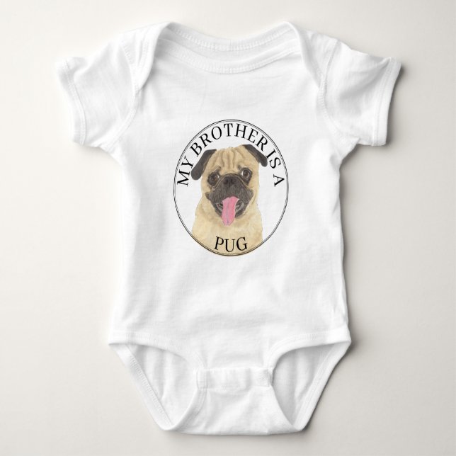 Mops-Hund Baby Strampler (Vorderseite)