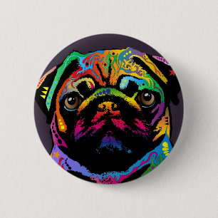 Mops-Hund Button