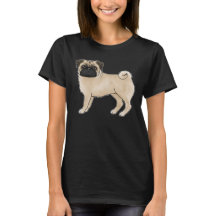 Mops-Hund Cartoon-Illustration mit Rehfarbe