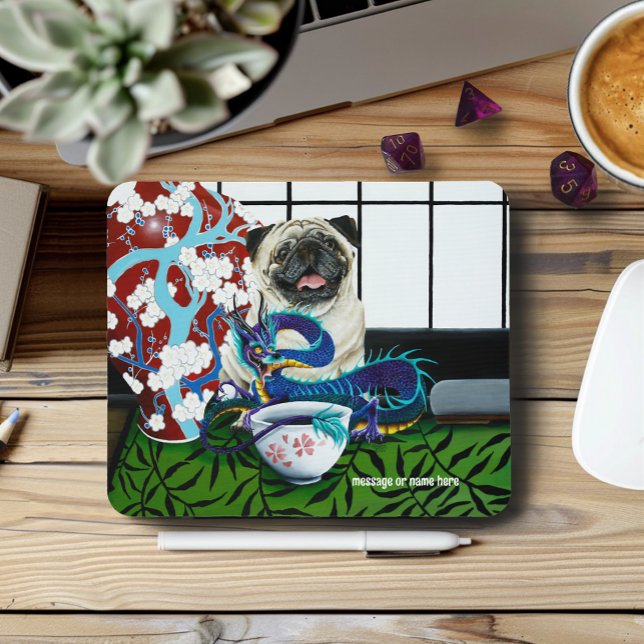 Mops Hund Chinesischer Drache Mousepad (Von Creator hochgeladen)