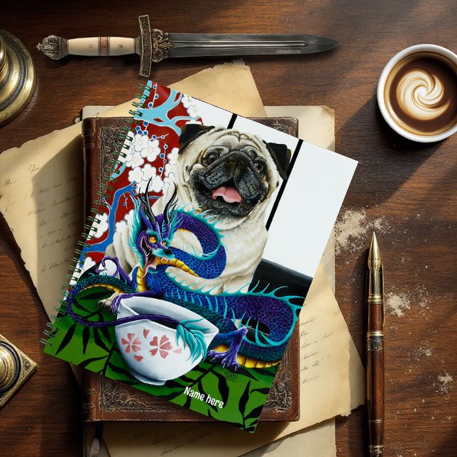 Mops Hund Chinesischer Drache Notizbuch (Von Creator hochgeladen)