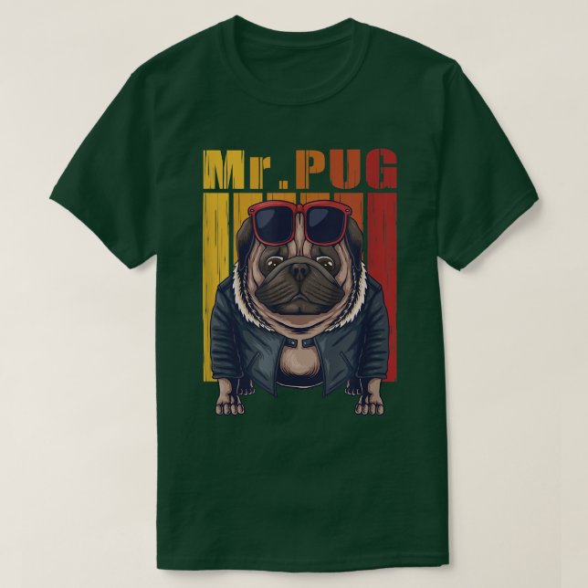 Mops Hund coole Vektorgrafik  T-Shirt (Design vorne)