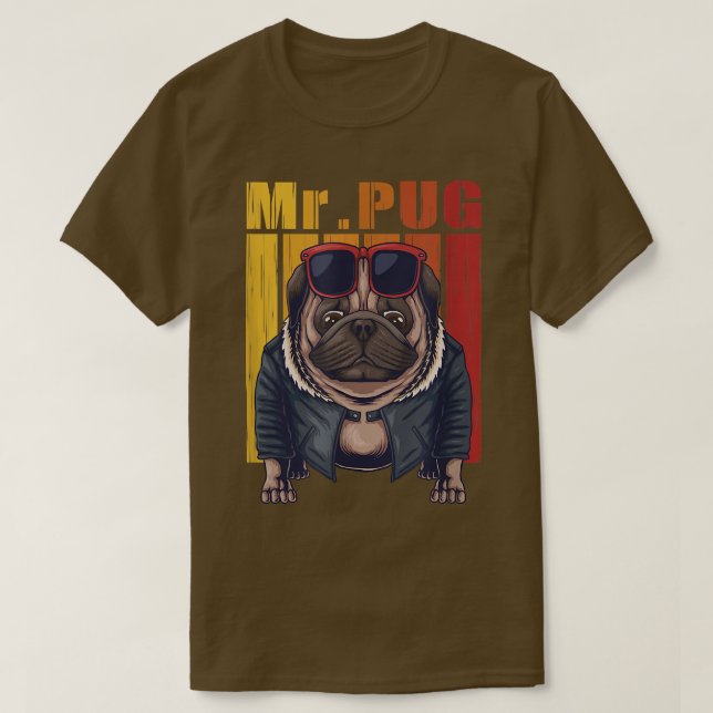 Mops Hund coole Vektorgrafik  T-Shirt (Design vorne)