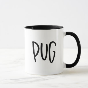 Mops-Hund edgy minimalist Stil für Mops-Liebhaber  Tasse