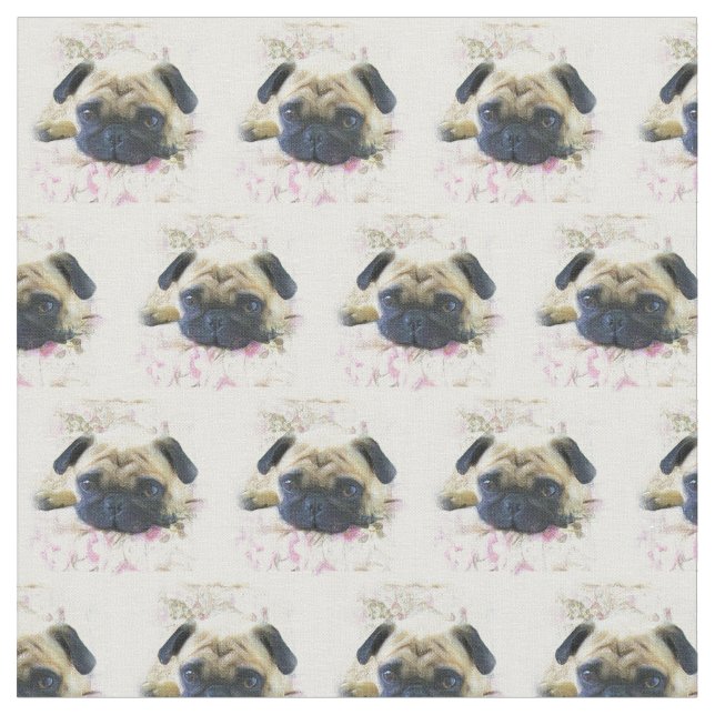 Mops-Hund-Fabrik Stoff (Nahaufnahme)