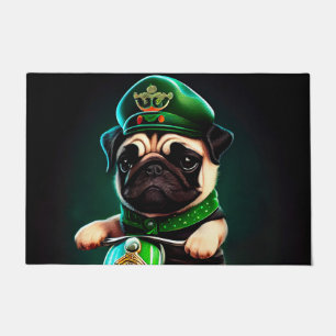 Mops Hund Fahrrad St. Patrick's Day Fußmatte