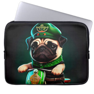 Mops Hund Fahrrad St. Patrick's Day Laptopschutzhülle