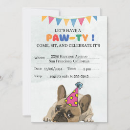 Mops Hund Geburtstagsparty Welpe Paw ty Geburtstag Save The Date