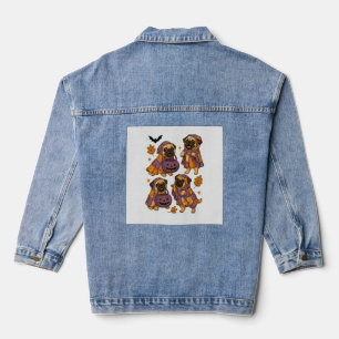 Mops-Hund-Geist Halloween Gruselig Jeansjacke