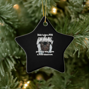 Mops Hund gestern Morgen Keramik Ornament