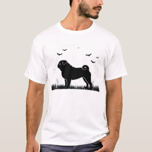 Mops Hund ? Halloween Mond Silhouette Klassisches  T-Shirt