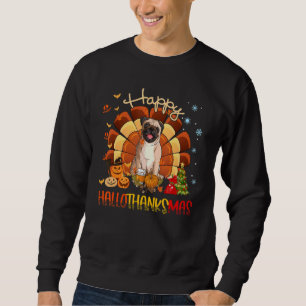 Mops Hund Happy Hallothanksmas Halloween Thanksgiv Sweatshirt