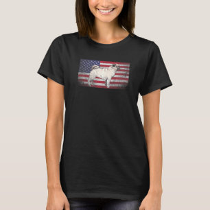 Mops Hund Haustier 4. Juli Amerikanische Flagge Am T-Shirt