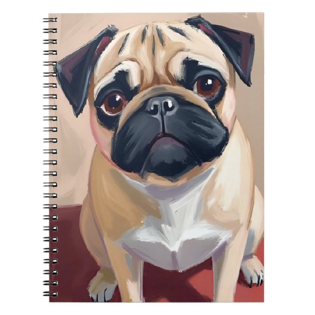 Mops Hund Haustier Malerei  Notizblock (Vorderseite)