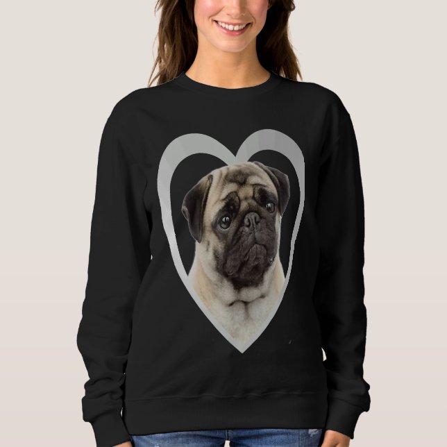 Mops-Hund Herz Mops 1 Sweatshirt (Vorderseite)