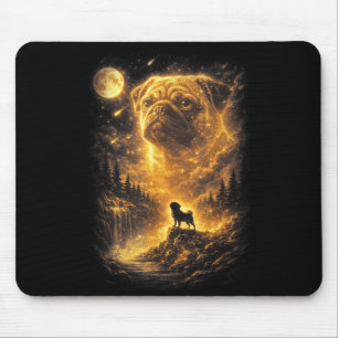 Mops-Hund heult Mond vintage 90er Jahre Hunde-Meme Mousepad