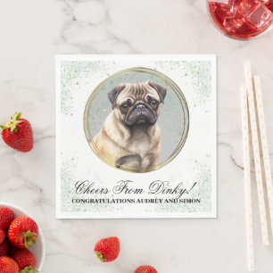 Mops Hund Hochzeit Napkins mit Hunden Foto Serviette
