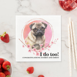 Mops Hund Hochzeit Napkins mit Hunden Foto Serviette