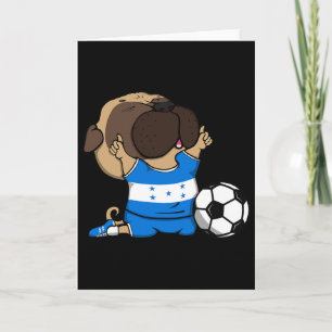 Mops Hund Honduras Fußballfans Trikot Honduran Fuß Karte