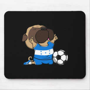 Mops Hund Honduras Fußballfans Trikot Honduran Fuß Mousepad