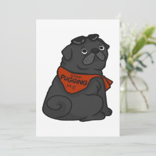 Mops Hund hört auf, mich zu umarmen Feiertagskarte