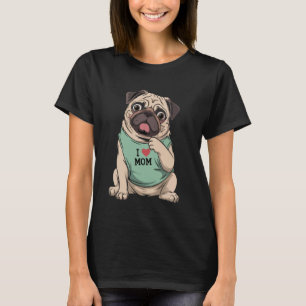 Mops Hund Ich Liebe Mama Tattoo Liebhaber Lustig M T-Shirt