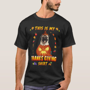 Mops-Hund im Kürbis-Herbst, das ist mein Erntedank T-Shirt