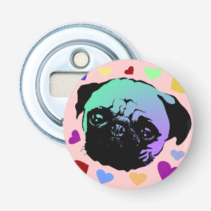 Mops-Hund im PopArt Retro-Stil Flaschenöffner