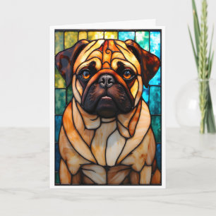 Mops-Hund im Stil von Bleiglas Karte