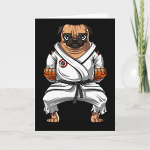 Mops Hund Karate Kampfsport Kickboxen Jiu Jitsu B Karte