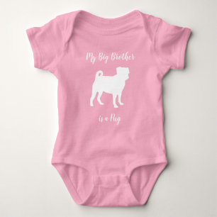 Mops Hund Kinderdusche Pink Puppy Girl Baby Strampler