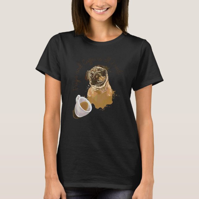 Mops-Hund Kopf 1 T-Shirt (Vorderseite)