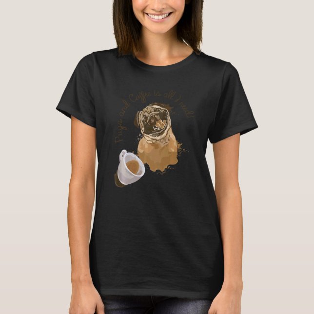 Mops-Hund Kopf  1 T-Shirt (Vorderseite)