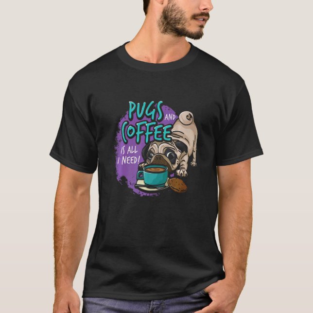 Mops-Hund Kopf  2 T-Shirt (Vorderseite)
