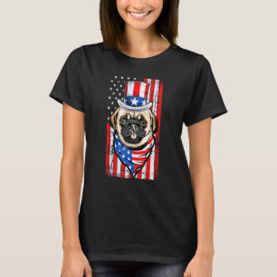 Mops Hund Merica USA USA Fahne Männer Frauen Kinde T-Shirt
