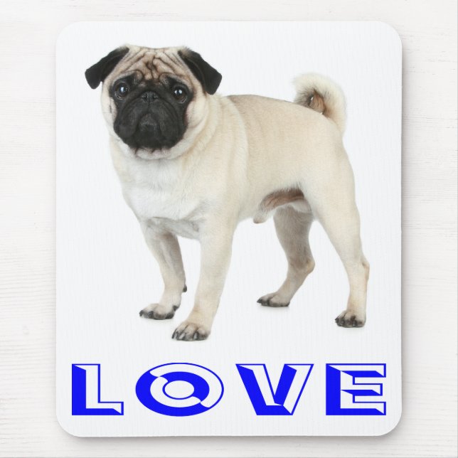 Mops-Hund-Mops-Hund-Computermauspad Mousepad (Vorne)