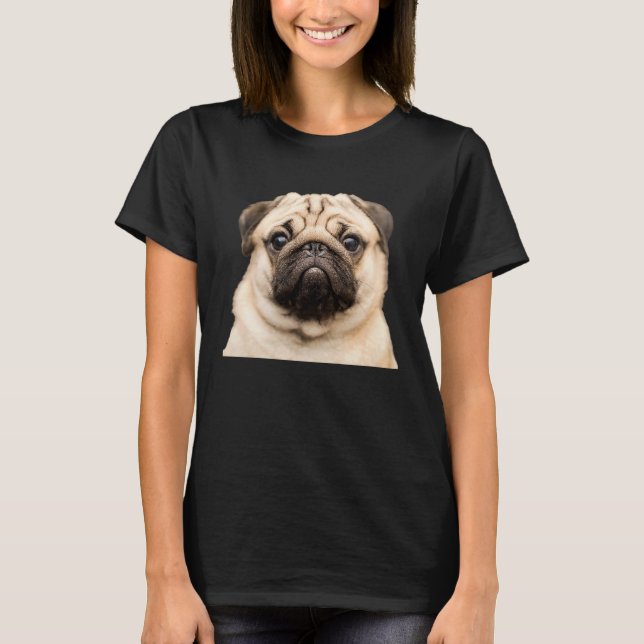 Mops Hund Nah T-Shirt (Vorderseite)