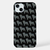 Mops Hund Niedliche Silhouette Raster Schwarz