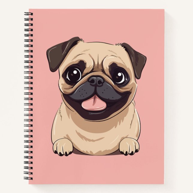 Mops-Hund Notizbuch (Vorderseite)