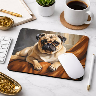 Mops-Hund-Porträt Klassische realistische Tierkuns Mousepad