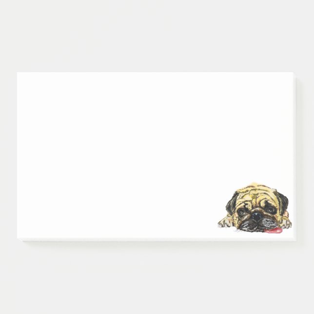 Mops-Hund-Post-it®-Hinweise Post-it Klebezettel (Vorderseite)